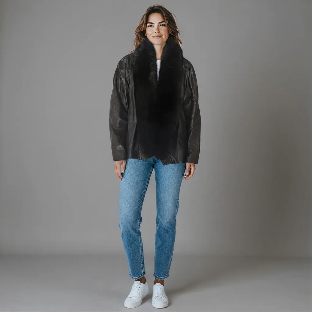 𝅺FAUX Leather Jackets for Women, Black